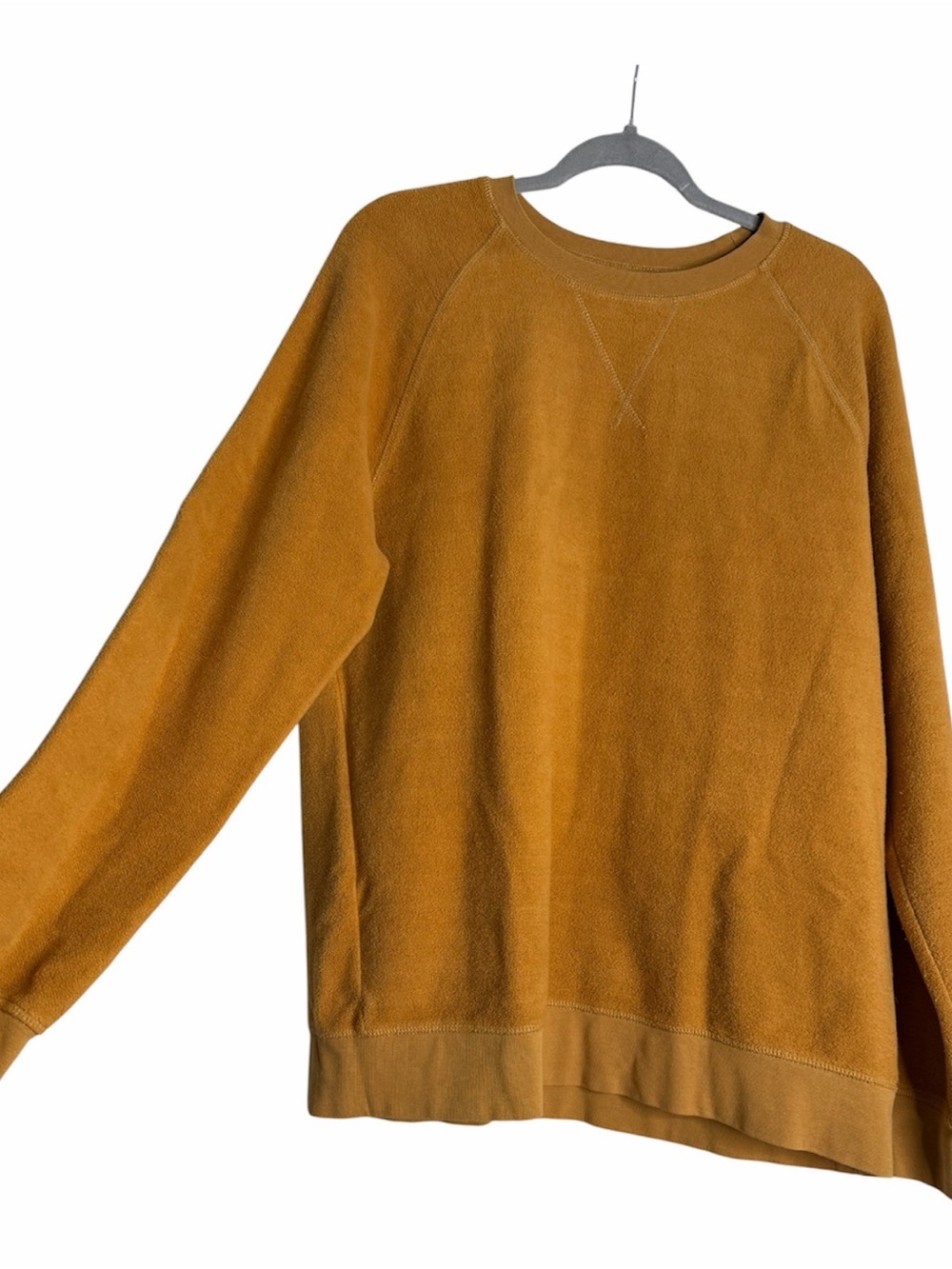 PacSun Mustard Crewneck Sweatshirt Size M Cozy Raglan Fit Men Sporty Unisex